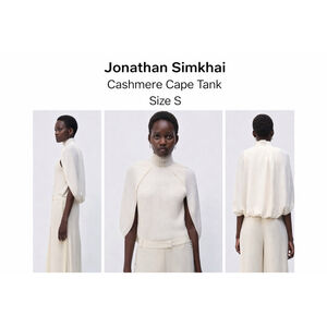 Jonathan Simkhai Jeannie Cashmere Cape Tank Sweater | Luxury Knit Small